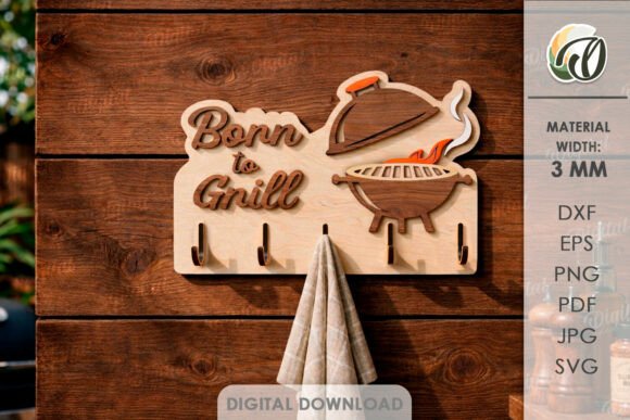 3D Summer Towel Rack Lasercut: Grill SVG Design