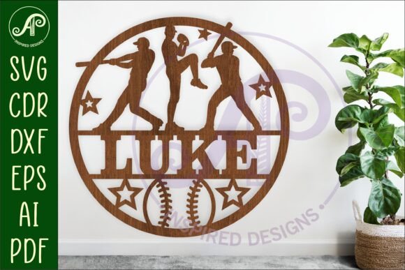 Baseball Players Name Wall Art Sign, SVG