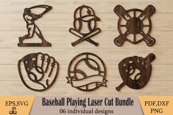 Baseball Playing Laser Cut Bundle for Dynamic Designs