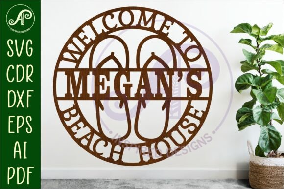 Beach House Name Sign Flip Flops Sign