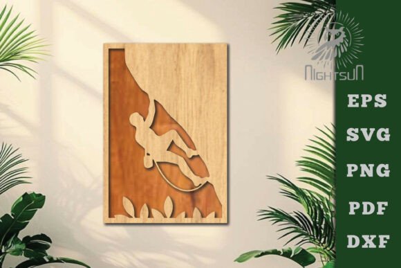 Climb Lasercut Wall Decor SVG 3: Modern Design Assets