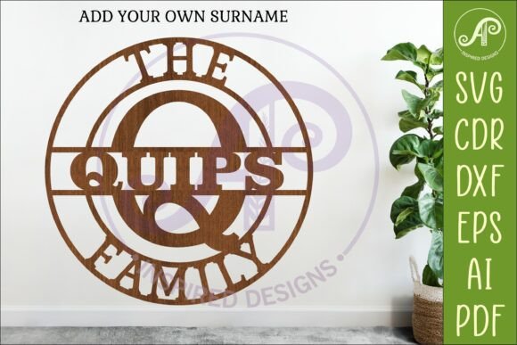 Create a Personalized Family Name Sign with this Clean Monogram Design