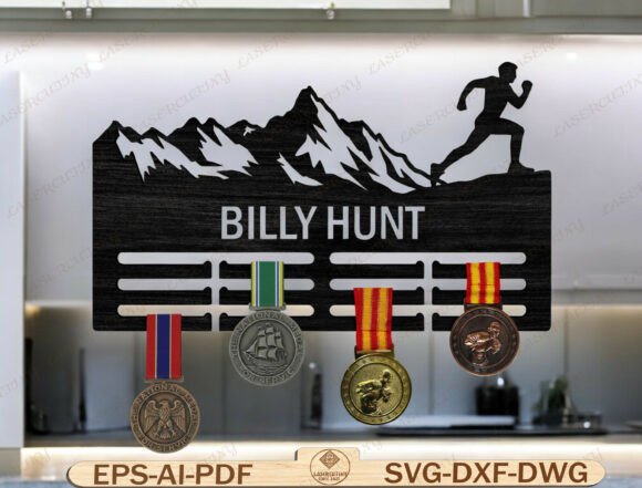 Custom Name Medal Hanger Laser Cut File for Your Achievements