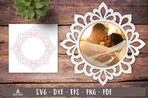 Elegant Ornate Round Floral Frame SVG for Romantic Keepsakes