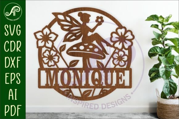 Fairy Name Sign SVG, Mushroom Fairy