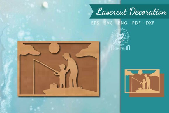 Fishing Lasercut Wall Decor SVG 5 for Creative Projects