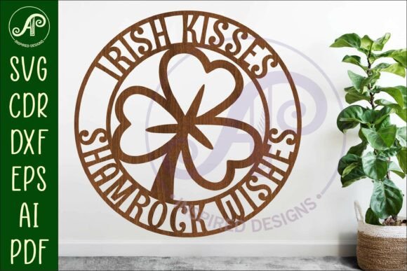 Irish Kisses and Shamrock Wishes Sign: A Versatile Digital Download