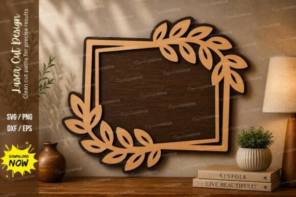 Leaf Square Frame Laser Cut Svg Cutting