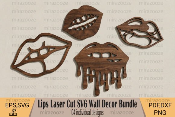 Lips Laser Cut SVG Wall Decor Bundle: Modern Art for Your Space