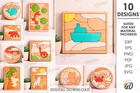 Mini Puzzle Decors Bundle Laser Cut