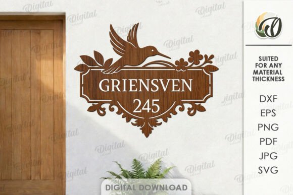 Modern House Number Plaque Laser Cut Design