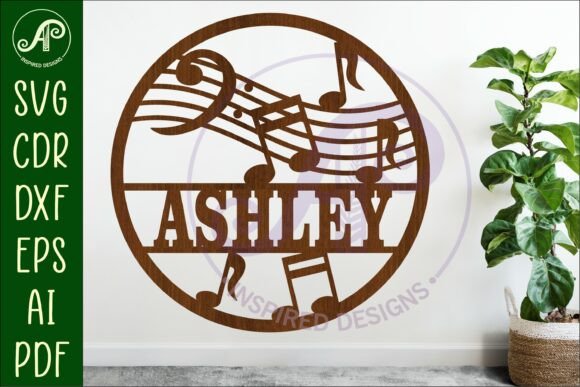 Music Bass Clef Name Wall Art Sign SVG