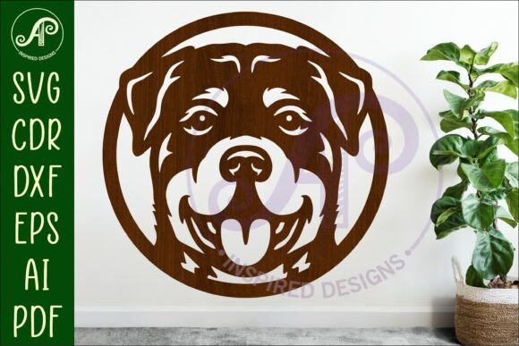 Rottweiler Dog Wall Art SVG Laser Cut: A Creative Digital Asset