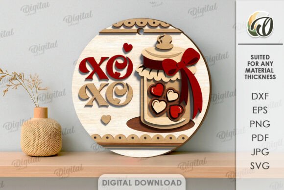 Valentine's Day Round Sign Laser Cut