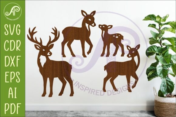 Woodland Animal Silhouette Deer: Forest Charm for Your Designs