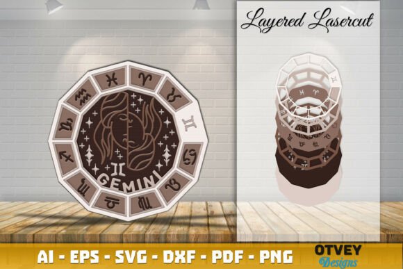 Zodiac 3D Layered Lasercut File for Cosmic Crafts